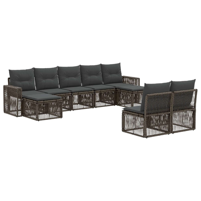 Set de canapele pentru grădină 9 pcs Gri și gri închis WALTI