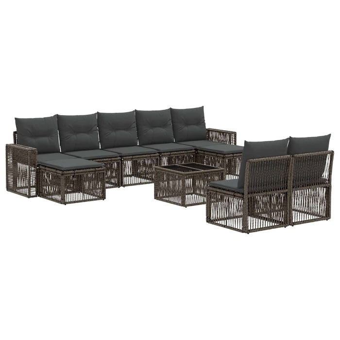 Set de canapele pentru grădină 10 pcs Gri și gri închis - WALTI WALTI