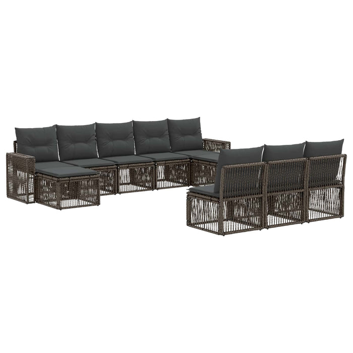 Set de canapele pentru grădină 10 pcs Gri și gri închis WALTI