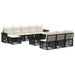 Set de canapele pentru grădină 11 pcs Negru și Alb crem - WALTI WALTI