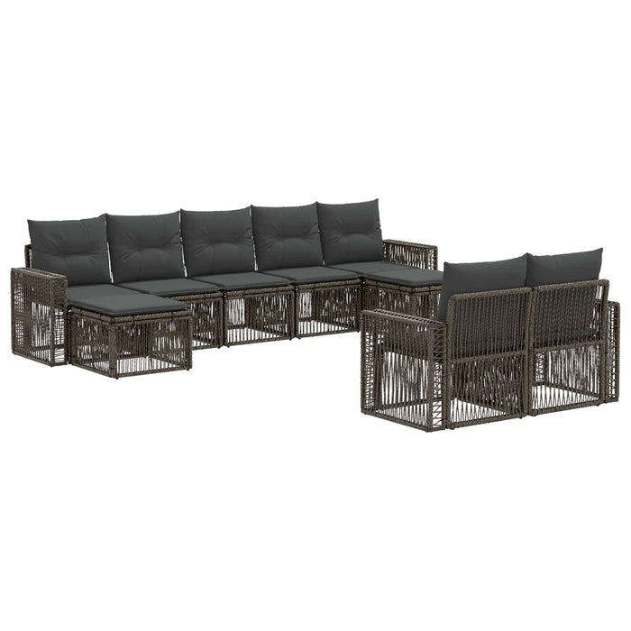 Set de canapele pentru grădină 9 pcs Gri și gri închis WALTI