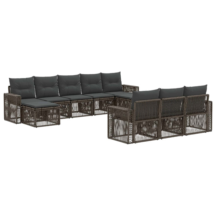 Set de canapele pentru grădină 10 pcs Gri și gri închis WALTI