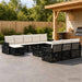 Set de canapele pentru grădină 11 pcs Negru și Alb crem - WALTI WALTI
