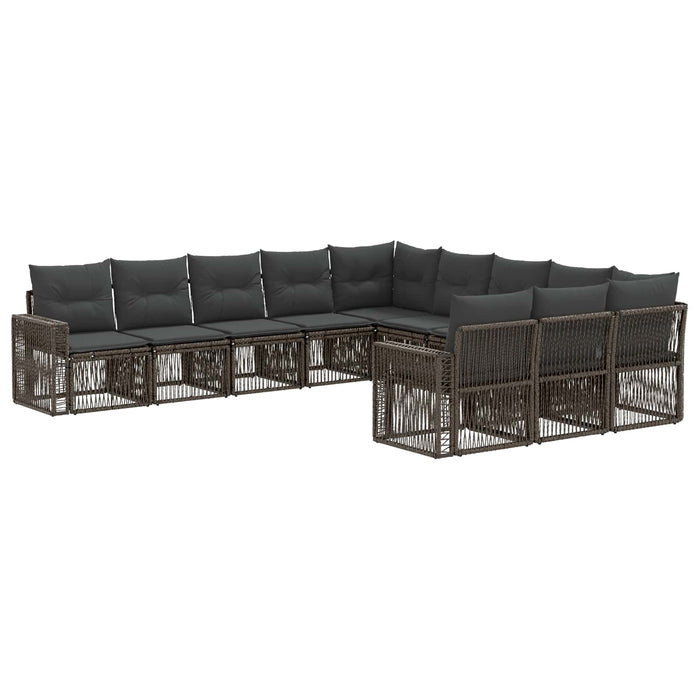 Set de canapele pentru grădină 11 pcs Gri și gri închis WALTI