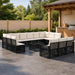 Set de canapele pentru grădină 14 pcs Negru și Alb crem - WALTI WALTI