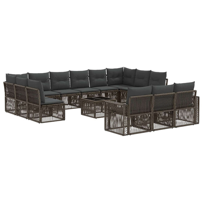 Set de canapele pentru grădină 14 pcs Gri și gri închis - WALTI WALTI