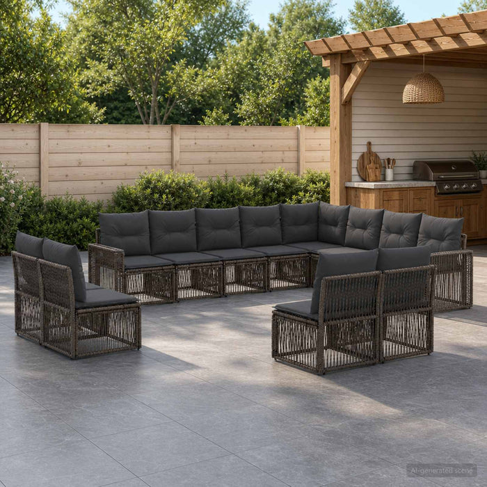 Set de canapele pentru grădină 12 pcs Gri și gri închis - WALTI WALTI