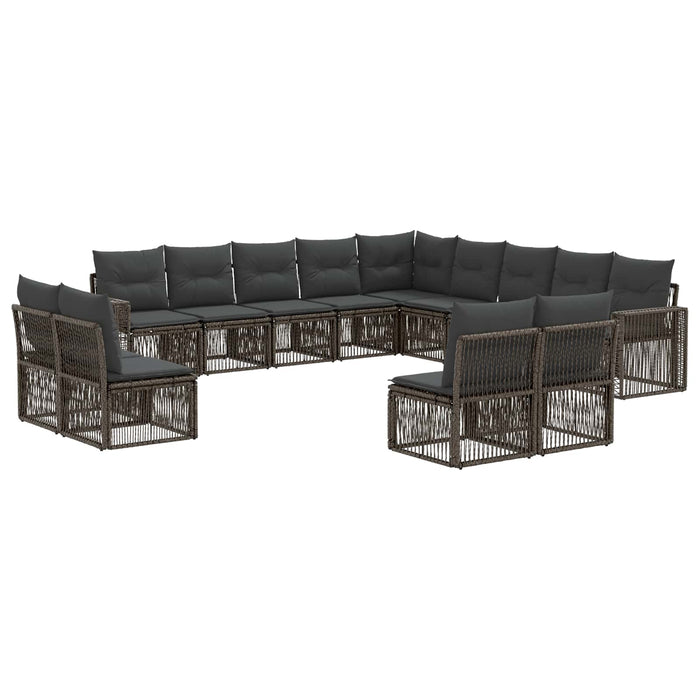 Set de canapele pentru grădină 13 pcs Gri și gri închis WALTI