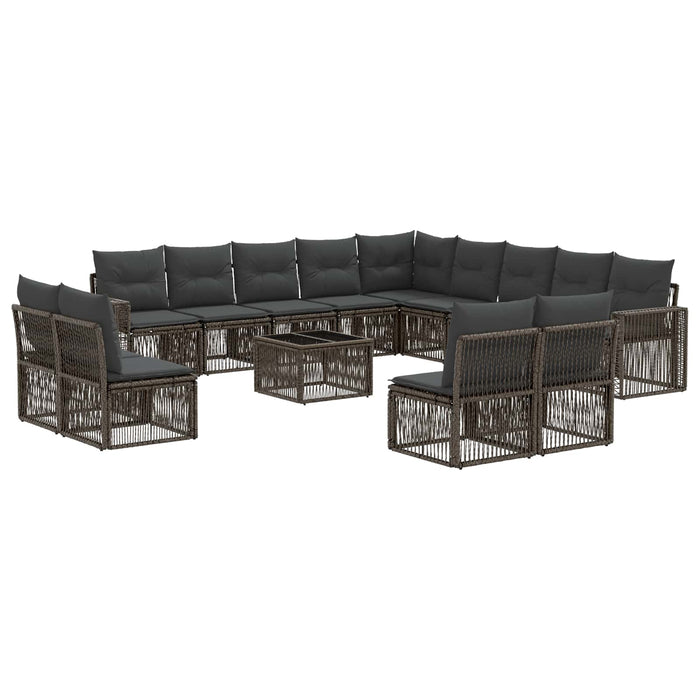 Set de canapele pentru grădină 14 pcs Gri și gri închis - WALTI WALTI