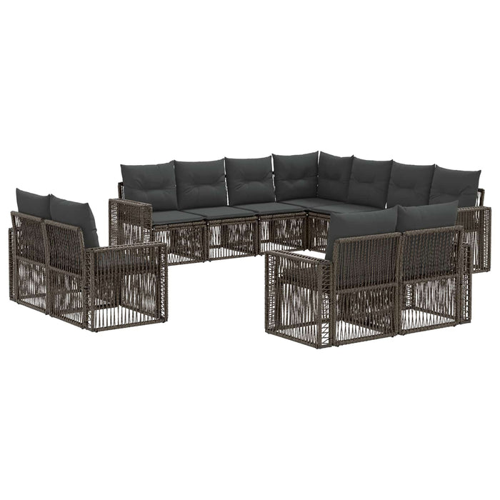 Set de canapele pentru grădină 11 pcs Gri și gri închis WALTI