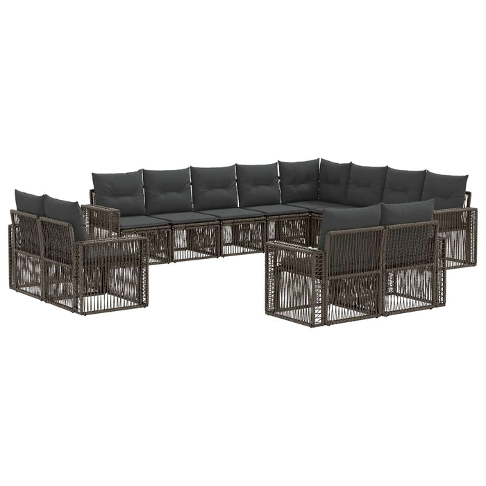 Set de canapele pentru grădină 12 pcs Gri și gri închis WALTI