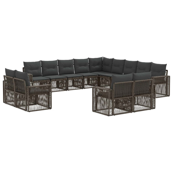 Set de canapele pentru grădină 13 pcs Gri și gri închis WALTI
