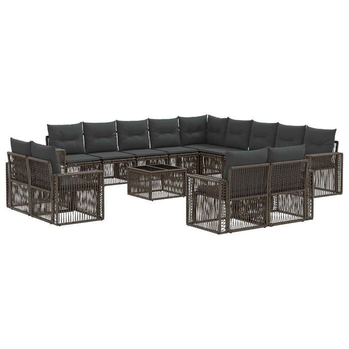Set de canapele pentru grădină 14 pcs Gri și gri închis - WALTI WALTI