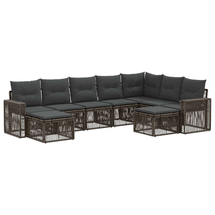 Set de canapele pentru grădină 9 pcs Gri și gri închis WALTI