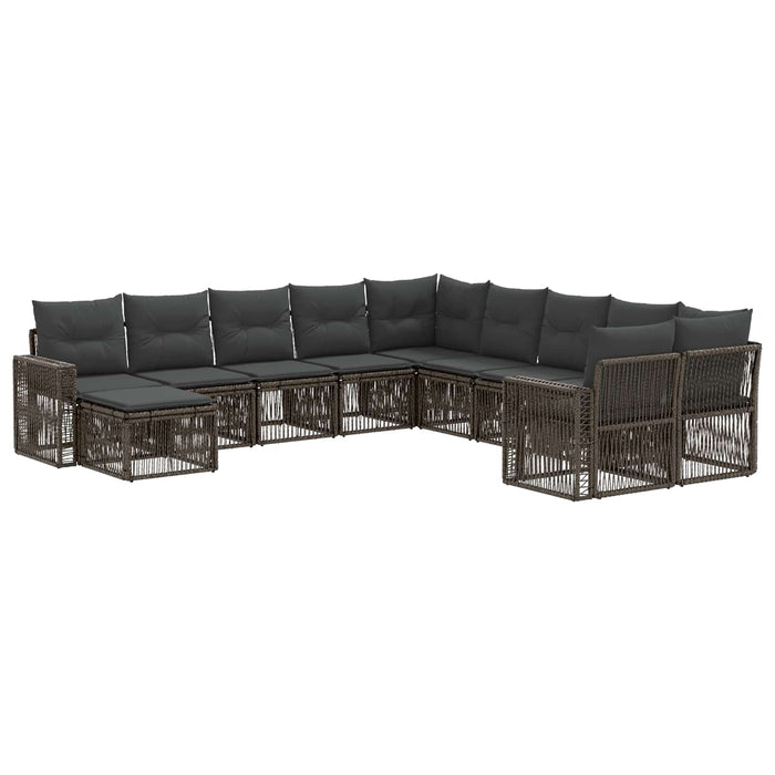 Set de canapele pentru grădină 11 pcs Gri și gri închis WALTI