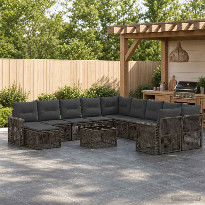 Set de canapele pentru grădină 12 pcs Gri și gri închis - WALTI WALTI