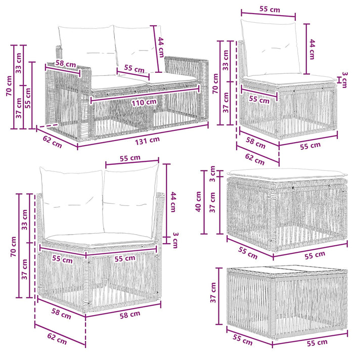 Set de canapele pentru grădină 13 pcs Gri și gri închis - WALTI WALTI