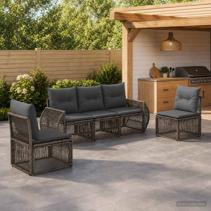 Set de canapele pentru grădină 5 pcs Gri și gri închis - WALTI WALTI