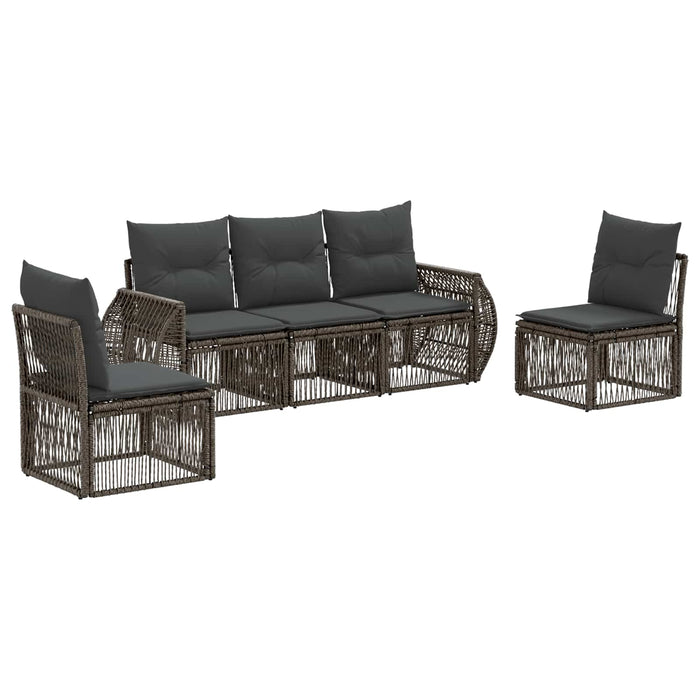 Set de canapele pentru grădină 5 pcs Gri și gri închis WALTI