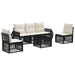 Set de canapele pentru grădină 6 pcs Negru și Alb crem - WALTI WALTI
