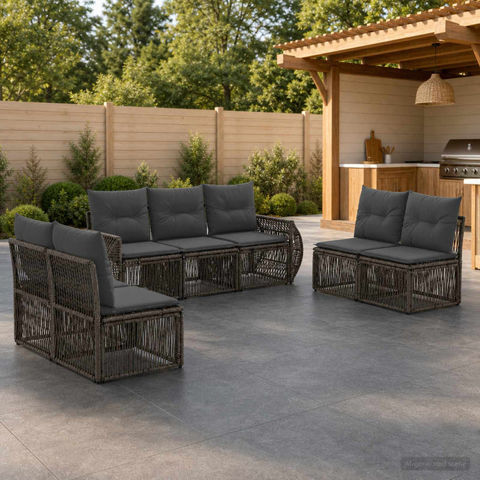 Set de canapele pentru grădină 7 pcs Gri și gri închis - WALTI WALTI