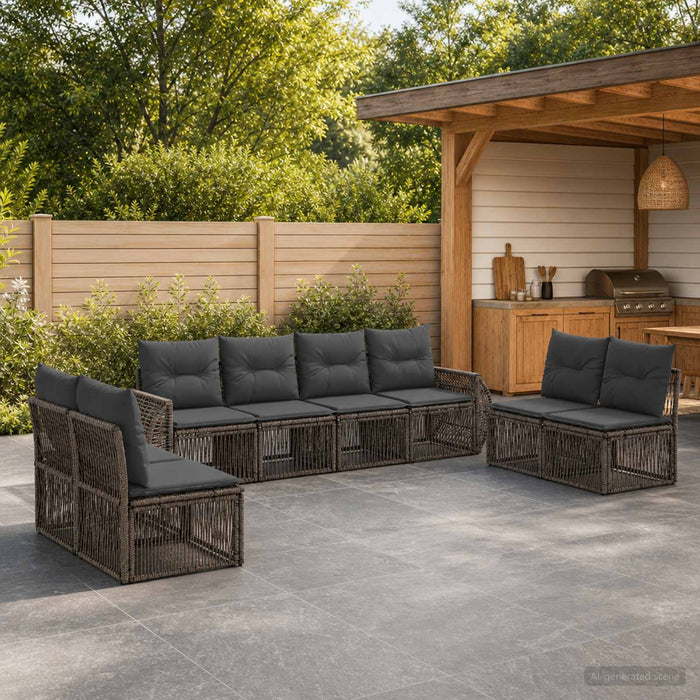 Set de canapele pentru grădină 8 pcs Gri și gri închis - WALTI WALTI