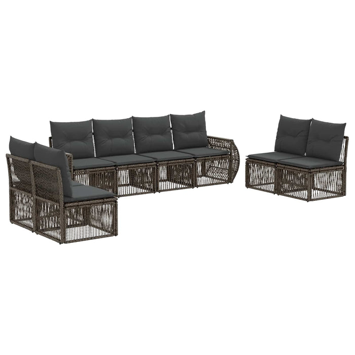 Set de canapele pentru grădină 8 pcs Gri și gri închis WALTI