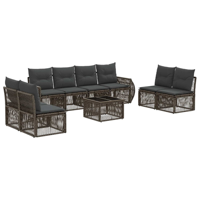 Set de canapele pentru grădină 9 pcs Gri și gri închis - WALTI WALTI