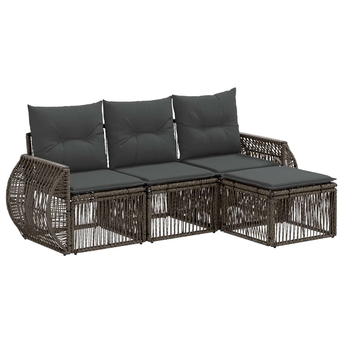 Set de canapele pentru grădină 4 pcs Gri și gri închis WALTI