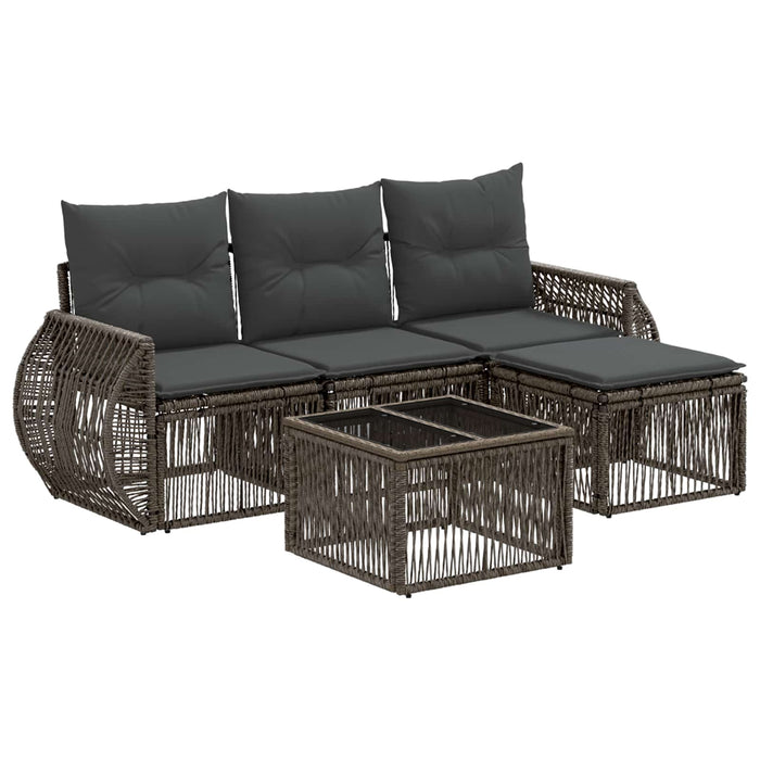 Set de canapele pentru grădină 5 pcs Gri și gri închis - WALTI WALTI