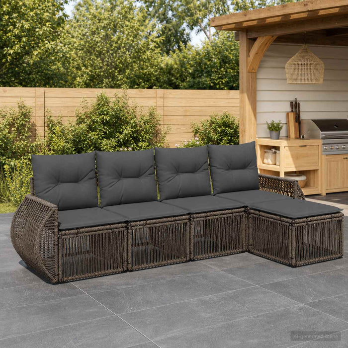 Set de canapele pentru grădină 5 pcs Gri și gri închis - WALTI WALTI