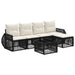 Set de canapele pentru grădină 6 pcs Negru și Alb crem - WALTI WALTI