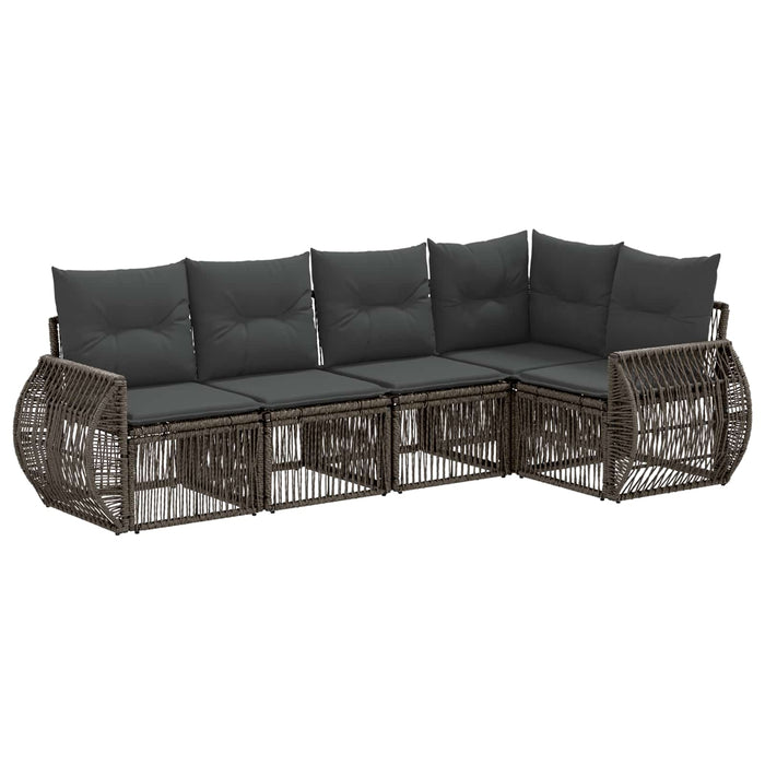 Set de canapele pentru grădină 5 pcs Gri și gri închis WALTI