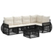Set de canapele pentru grădină 6 pcs Negru și Alb crem - WALTI WALTI