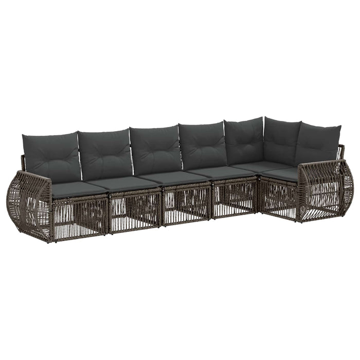 Set de canapele pentru grădină 6 pcs Gri și gri închis WALTI