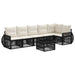 Set de canapele pentru grădină 7 pcs Negru și Alb crem - WALTI WALTI