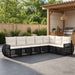 Set de canapele pentru grădină 7 pcs Negru și Alb crem - WALTI WALTI