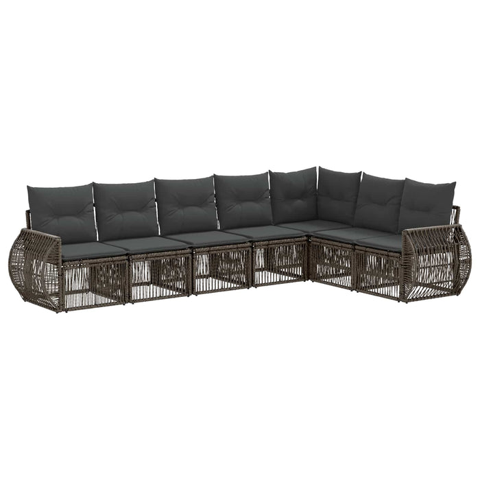 Set de canapele pentru grădină 7 pcs Gri și gri închis WALTI