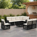 Set de canapele pentru grădină 9 pcs Negru și Alb crem - WALTI WALTI