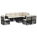 Set de canapele pentru grădină 9 pcs Negru și Alb crem - WALTI WALTI