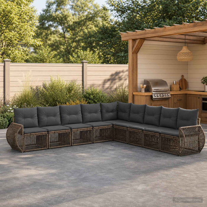 Set de canapele pentru grădină 9 pcs Gri și gri închis - WALTI WALTI