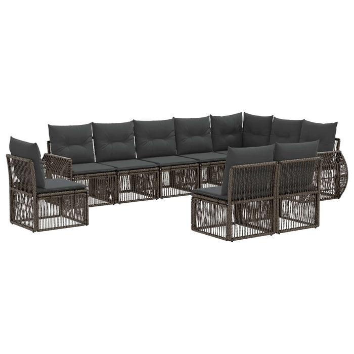 Set de canapele pentru grădină 10 pcs Gri și gri închis WALTI