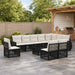 Set de canapele pentru grădină 11 pcs Negru și Alb crem - WALTI WALTI