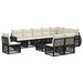 Set de canapele pentru grădină 11 pcs Negru și Alb crem - WALTI WALTI