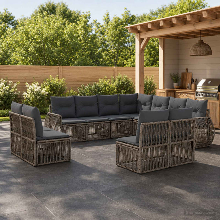 Set de canapele pentru grădină 11 pcs Gri și gri închis - WALTI WALTI