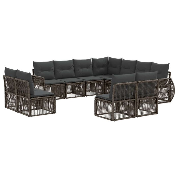 Set de canapele pentru grădină 11 pcs Gri și gri închis WALTI