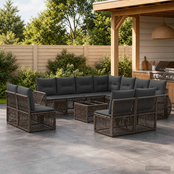 Set de canapele pentru grădină 12 pcs Gri și gri închis - WALTI WALTI