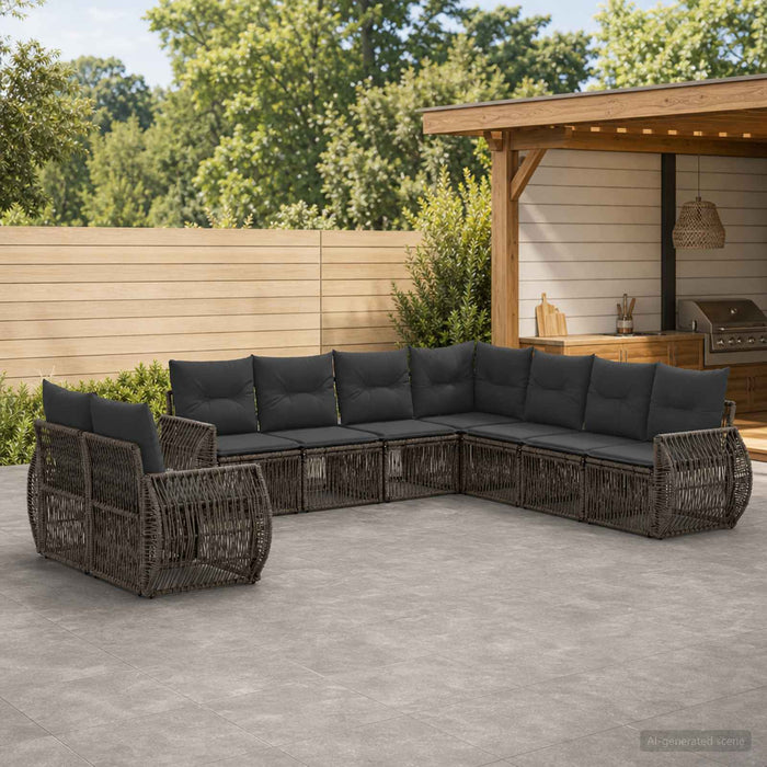 Set de canapele pentru grădină 9 pcs Gri și gri închis - WALTI WALTI