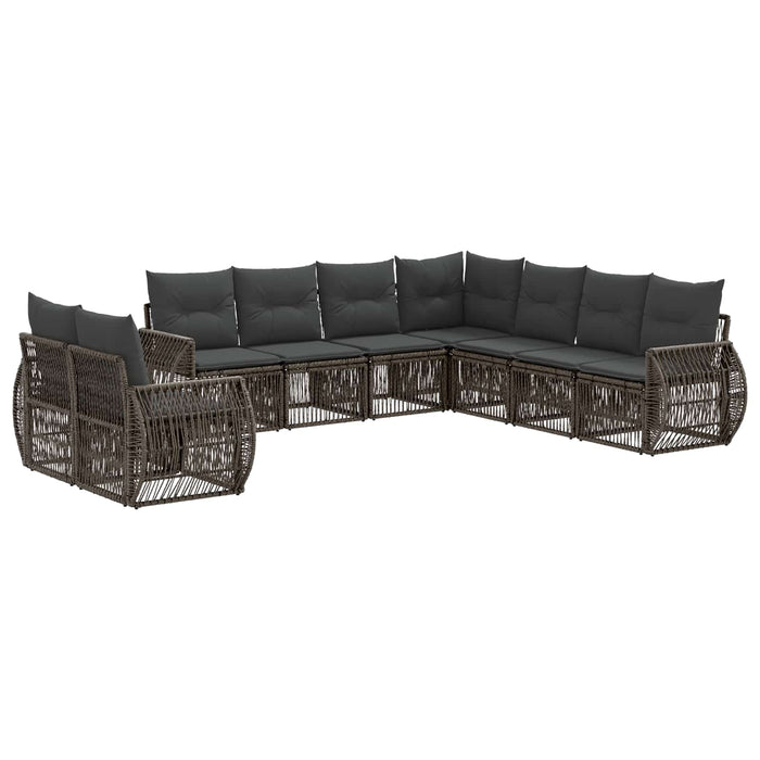 Set de canapele pentru grădină 9 pcs Gri și gri închis WALTI
