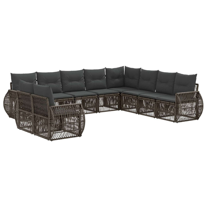 Set de canapele pentru grădină 10 pcs Gri și gri închis WALTI